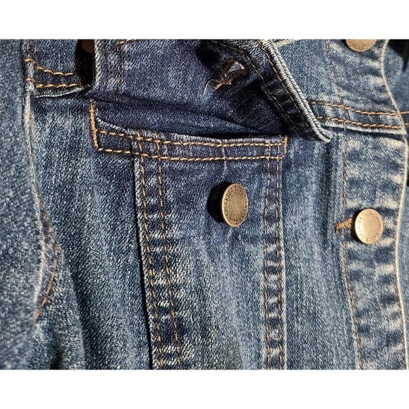 Charter Club Jean Shop Denim Jacket Size PS Blue Pockets Stretch Button Front - Picture 3 of 11